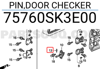 Honda 75760SK3E00 PIN,DOOR CHECKER