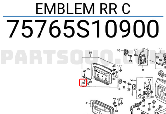 Honda 75765S10900 EMBLEM RR C