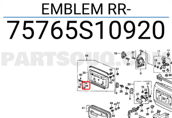 Honda 75765S10920 EMBLEM RR