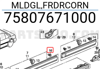 Honda 75807671000 MLDGL,FRDRCORN