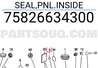 Honda 75826634300 SEAL,PNL.INSIDE