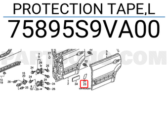 Honda 75895S9VA00 PROTECTION TAPE,L