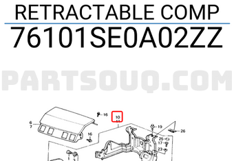 Honda 76101SE0A02ZZ RETRACTABLE COMP