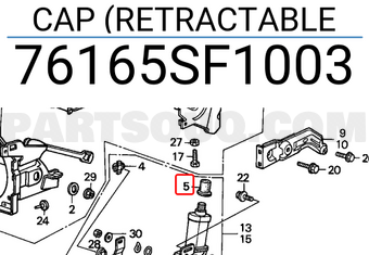 Honda 76165SF1003 CAP (RETRACTABLE