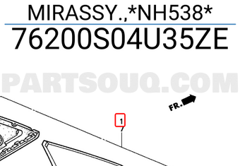 Honda 76200S04U35ZE MIRASSY.,*NH538*