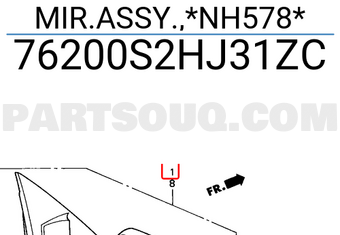Honda 76200S2HJ31ZC MIR.ASSY.,*NH578*