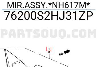 Honda 76200S2HJ31ZP MIR.ASSY.*NH617M*