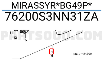 Honda 76200S3NN31ZA MIRASSYR*BG49P*