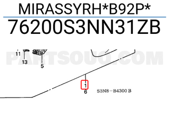 Honda 76200S3NN31ZB MIRASSYRH*B92P*