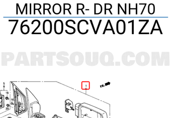Honda 76200SCVA01ZA MIRROR R- DR NH70