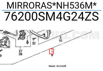 Honda 76200SM4G24ZS MIRRORAS*NH536M*