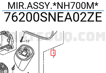Honda 76200SNEA02ZE MIR.ASSY.*NH700M*