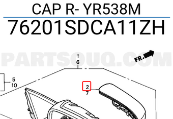Honda 76201SDCA11ZH CAP R- YR538M