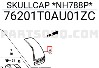 Honda 76201T0AU01ZC SKULLCAP *NH788P*