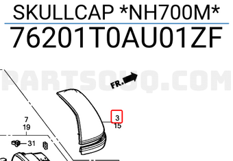 Honda 76201T0AU01ZF SKULLCAP *NH700M*
