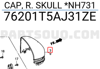 Honda 76201T5AJ31ZE CAP, R. SKULL *NH731