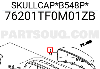 Honda 76201TF0M01ZB SKULLCAP*B548P*