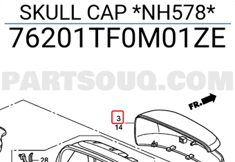 Honda 76201TF0M01ZE SKULL CAP *NH578*