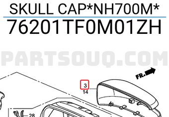 Honda 76201TF0M01ZH SKULL CAP*NH700M*