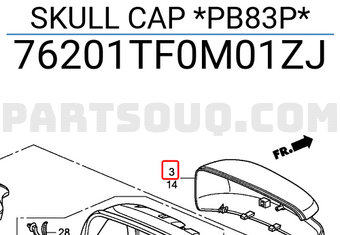 Honda 76201TF0M01ZJ SKULL CAP *PB83P*
