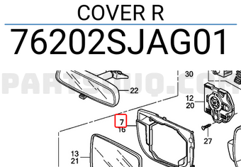 Honda 76202SJAG01 COVER R