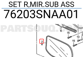 Honda 76203SNAA01 SET R,MIR.SUB ASS