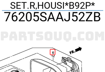 Honda 76205SAAJ52ZB SET.R,HOUSI*B92P*