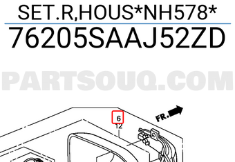 Honda 76205SAAJ52ZD SET.R,HOUS*NH578*