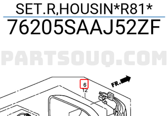 Honda 76205SAAJ52ZF SET.R,HOUSIN*R81*