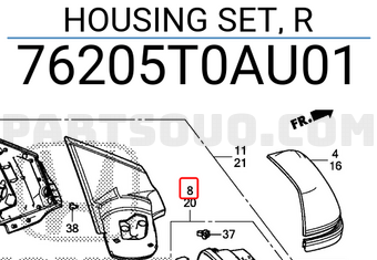 Honda 76205T0AU01 HOUSING SET, R