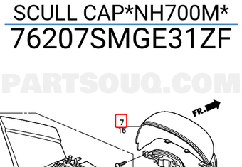 Honda 76207SMGE31ZF SCULL CAP*NH700M*