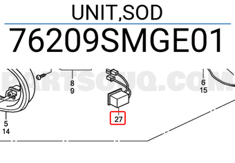 Honda 76209SMGE01 UNIT,SOD