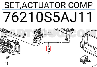 Honda 76210S5AJ11 SET,ACTUATOR COMP