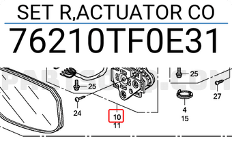 Honda 76210TF0E31 SET R,ACTUATOR CO