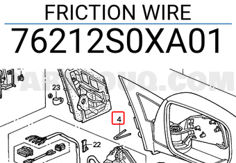 Honda 76212S0XA01 FRICTION WIRE
