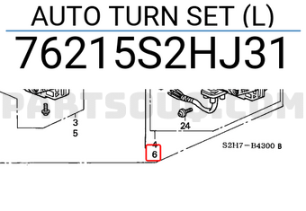 Honda 76215S2HJ31 AUTO TURN SET (L)