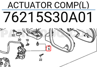 Honda 76215S30A01 ACTUATOR COMP(L)