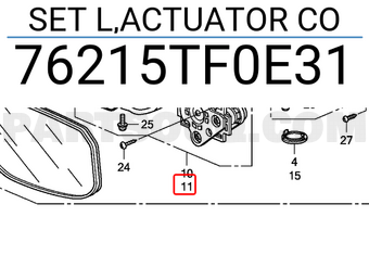 Honda 76215TF0E31 SET L,ACTUATOR CO