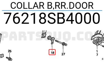 Honda 76218SB4000 COLLAR B,RR.DOOR