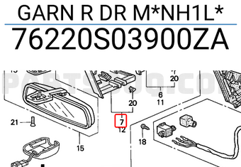 Honda 76220S03900ZA GARN R DR M*NH1L*