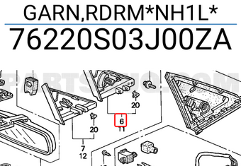 Honda 76220S03J00ZA GARN,RDRM*NH1L*