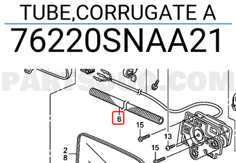 Honda 76220SNAA21 TUBE,CORRUGATE A