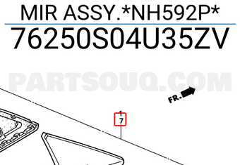 Honda 76250S04U35ZV MIR ASSY.*NH592P*