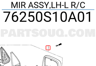 Honda 76250S10A01 MIR ASSY,LH-L R/C