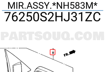 Honda 76250S2HJ31ZC MIR.ASSY.*NH583M*