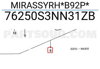 Honda 76250S3NN31ZB MIRASSYRH*B92P*