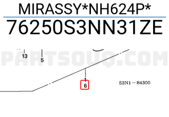 Honda 76250S3NN31ZE MIRASSY*NH624P*