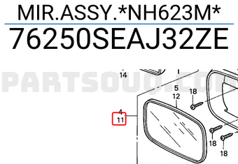 Honda 76250SEAJ32ZE MIR.ASSY.*NH623M*