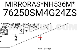 Honda 76250SM4G24ZS MIRRORAS*NH536M*