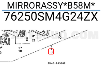 Honda 76250SM4G24ZX MIRRORASSY*B58M*